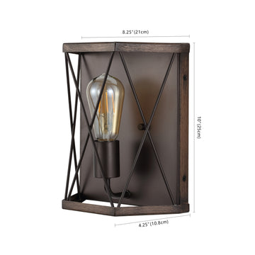 Liam 8.25" Rustic Farmhouse Iron LED Sconce - JONATHAN Y